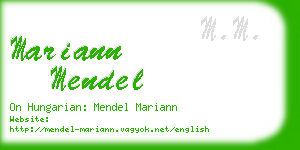 mariann mendel business card